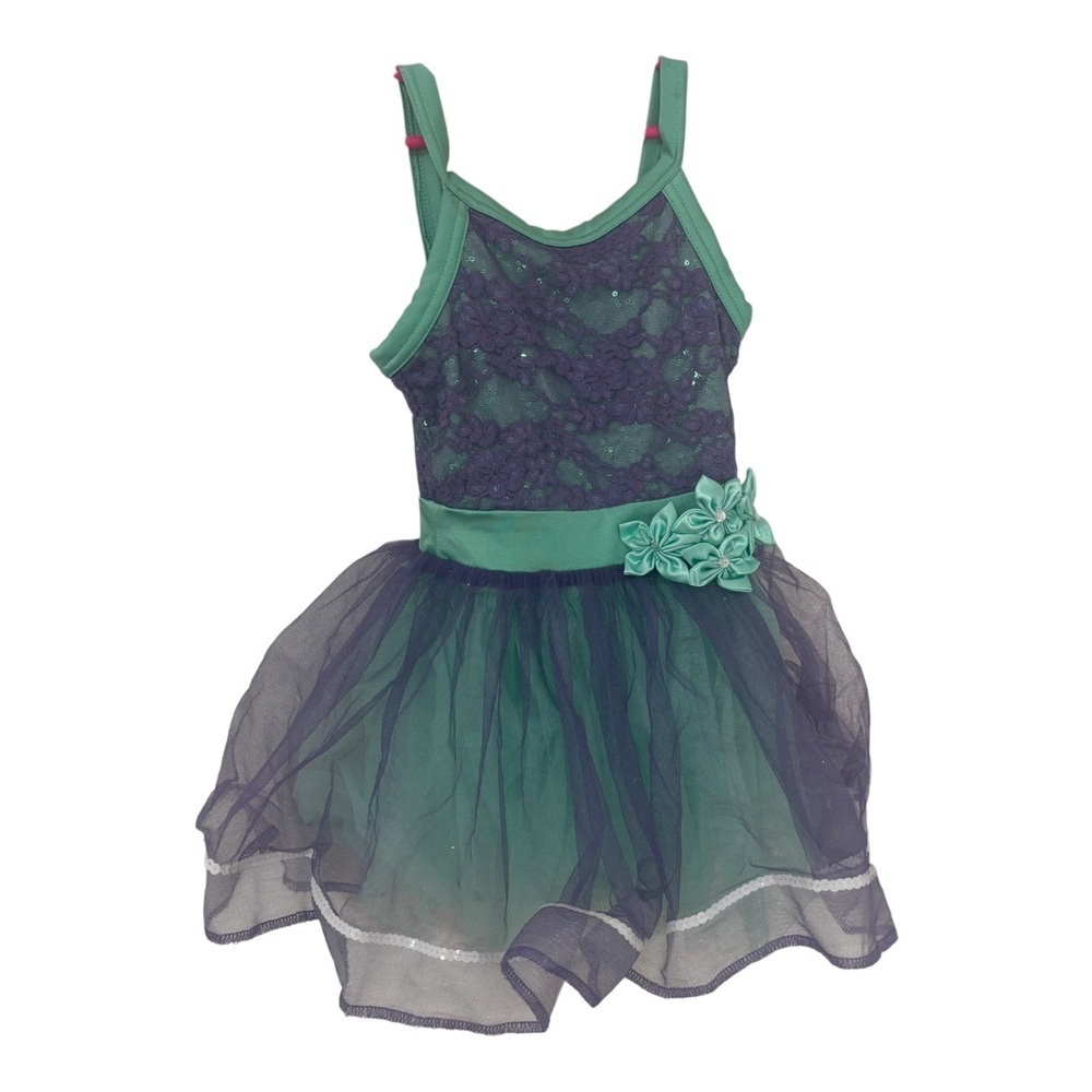 Weissman kids girls turquoise  Green and lavender light Purple Costume Dress SC